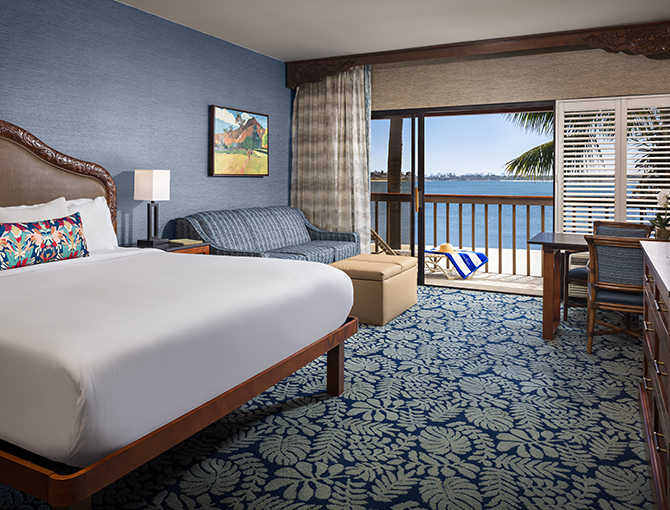 Bay Front Room with King bed over looking Mission Bay