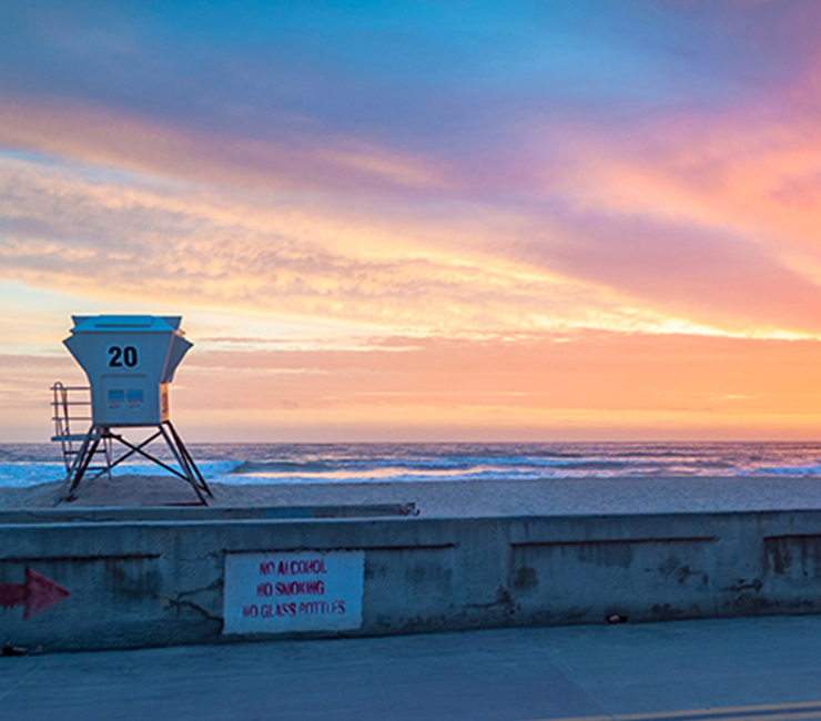 Mission Beach at sunset