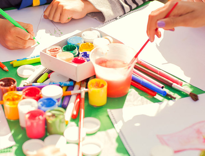 Kids craft corner at Easter Brunch at the Catamaran Resort